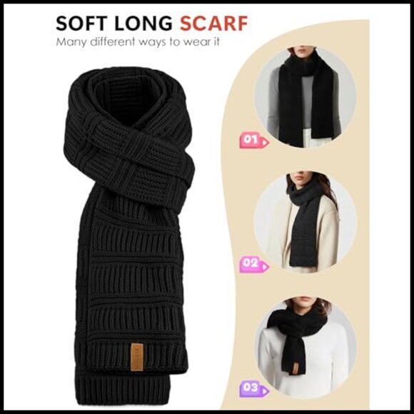 Fleece Lined Winter Accessory Set Knit Beanie Scarf Gloves Headband Touchscreen main image 4